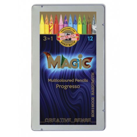 Kredki ołówkowe Koh-i-Noor Magic 3in1, 12 kolorów